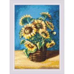 Riolis - Sunflowers in a Basket after N. Antonova's Painting