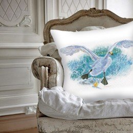 RTO - Ganso blanco sobre la nieve blanca